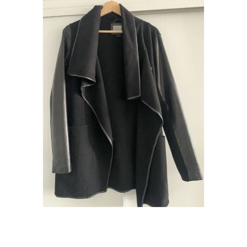 Mackage coat Wool Leather Pea Coat black size S/P women pre owned